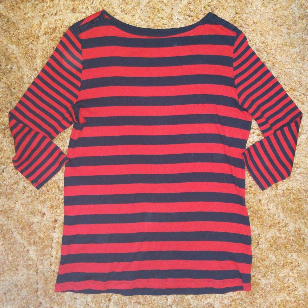 4/$20 | Seg'ments Striped Shirt with 3/4 Sleeves